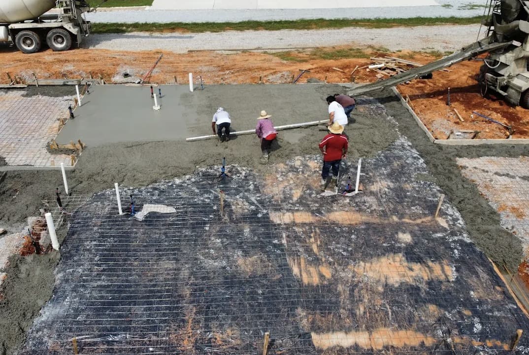 Acid-stained backyard patio in Hoover